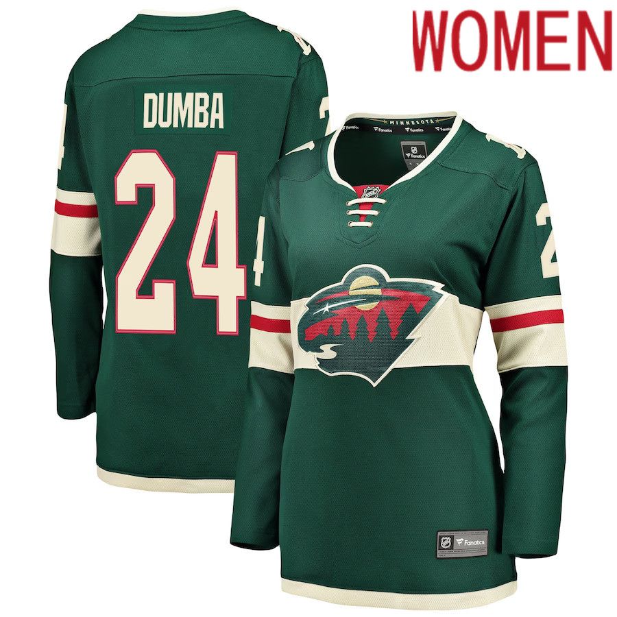 Women Minnesota Wild 24 Matt Dumba Fanatics Branded Green Breakaway Player NHL Jersey